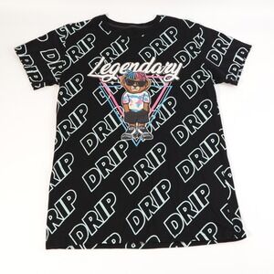 Bailey Apparel Mens Medium Legendary Drip Bear Graphic T-Shirt Black Streetwear